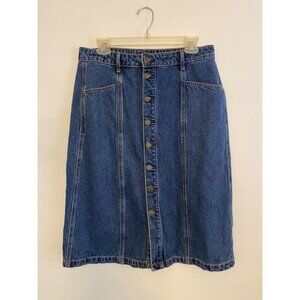 Old Navy Women’s 100% Cotton Denim Button-Front A-Line Skirt Size 10